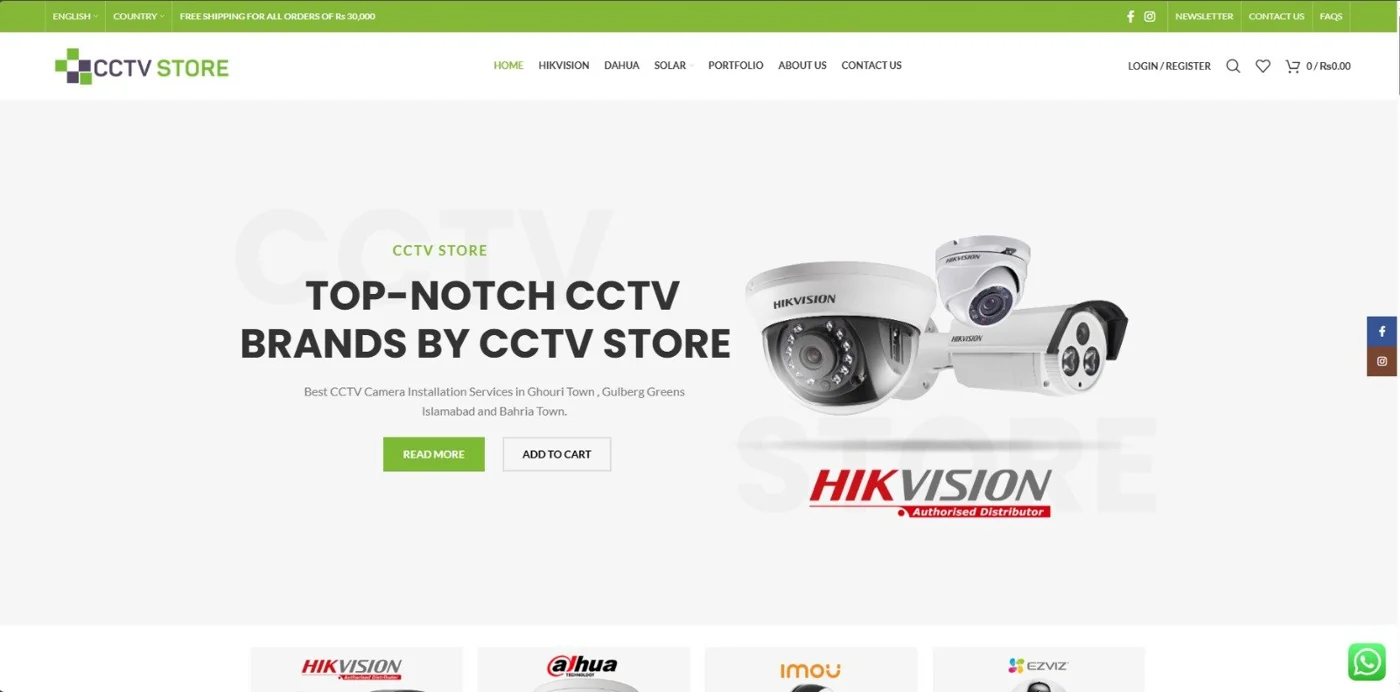 CCTV Store PK project screenshot from my previous portfolio